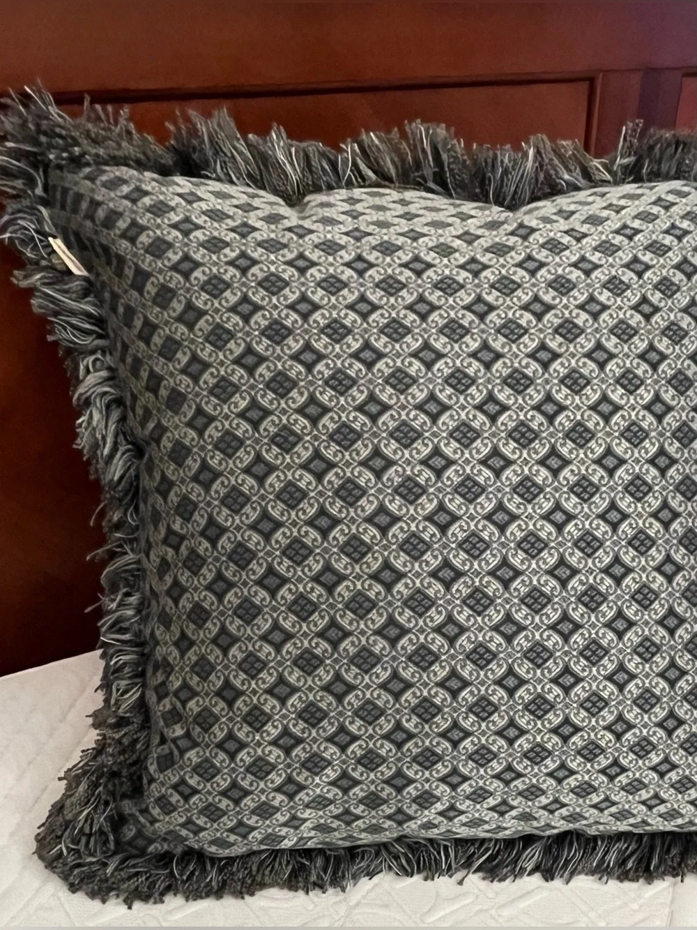 Arhaus Artisan Woven Jacquard Damask & Geometric 2-Side Down 20” Throw Pillow